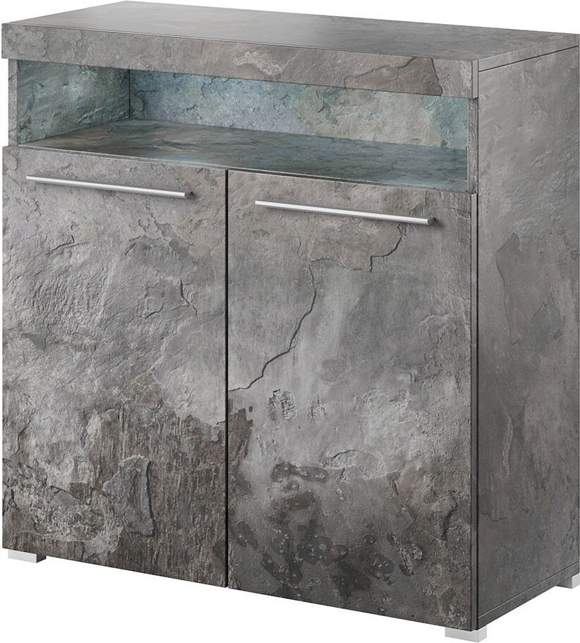 Meublorama Bombay Buffet voor woonkamer, leisteen grijs, Breedte: 90 cm