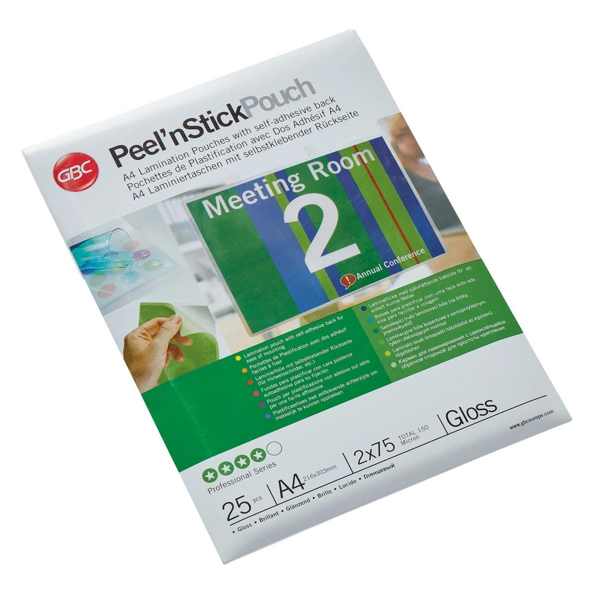 GBC PEEL'N STICK POUCH - glänzend (A4, 25 Stk., 150 µm) (3747527)