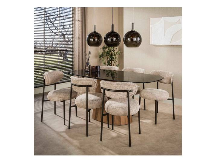 Sitheim® Esstisch TINTO CENTRO Esstisch dänisch oval Bronzefarbenes Glas