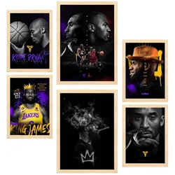 POSTER Set Mit 6 Der Ikonische Jordan Kobie Bryan A3 & A4 Rahmen Aus Hellem Holz