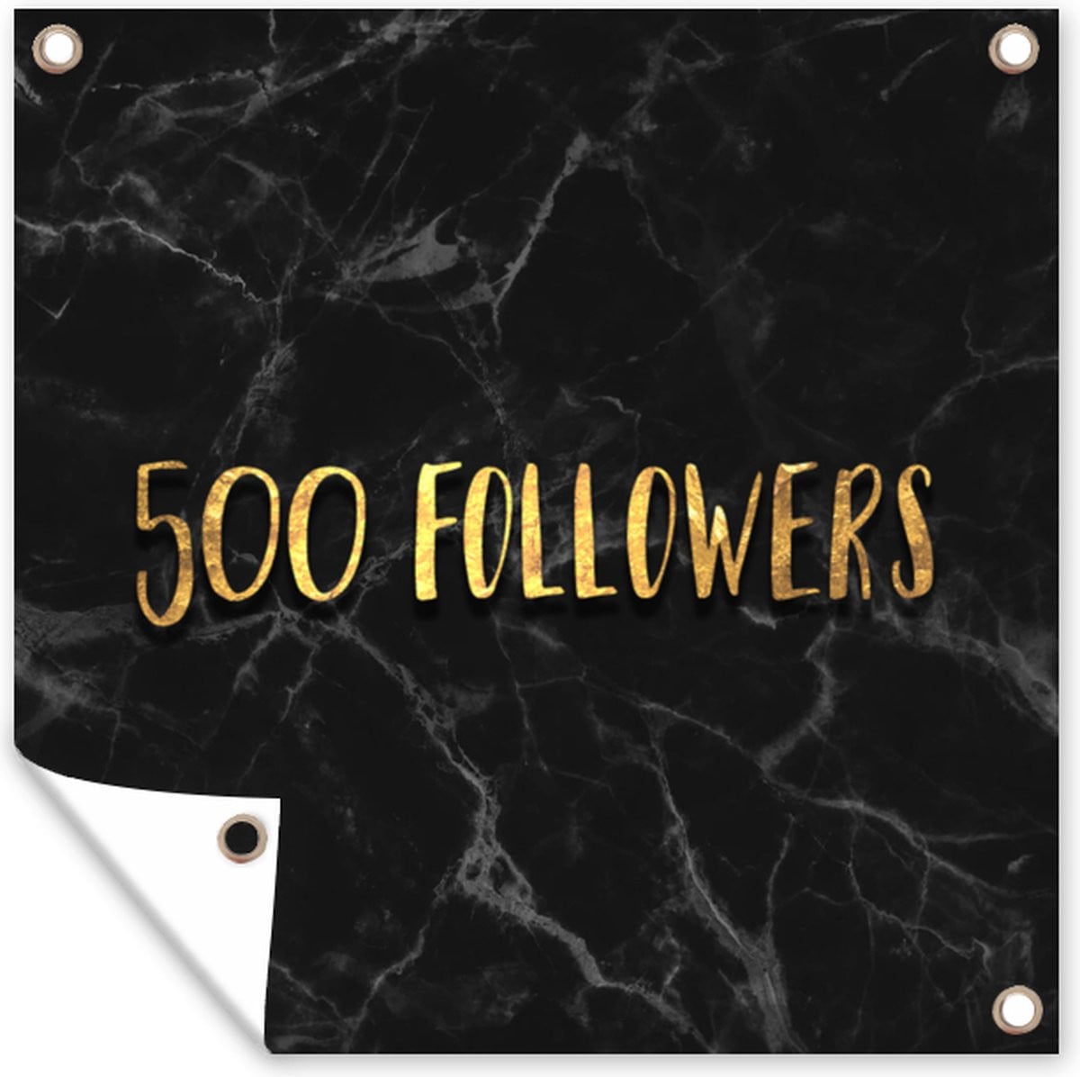 GreatGardenPosters Tuindoek Social Media Instagram Goud Marmer 100 x 100 cm