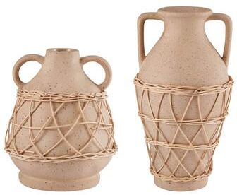 Elements Set of 2 Natural Stoneware Vases
