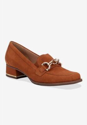 Wide Width Women's Evie Pump by Ros Hommerson in Praline Kid Suede (Size 6 W)