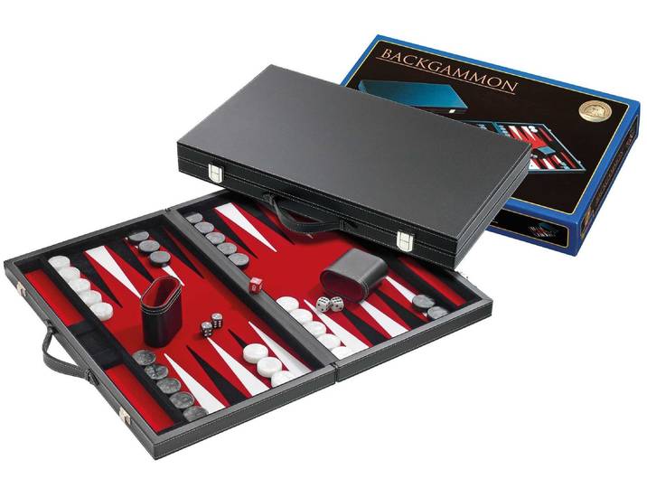 Backgammon - Luxe - 38 cm - Rood velours