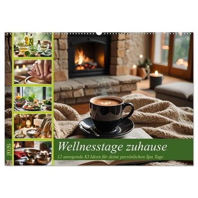 Wellnesstage zuhause - 12 anregende KI Ideen für deine persönlichen Spa Tage (Wandkalender 2026 DIN A2 quer), CALVENDO Monatskalender