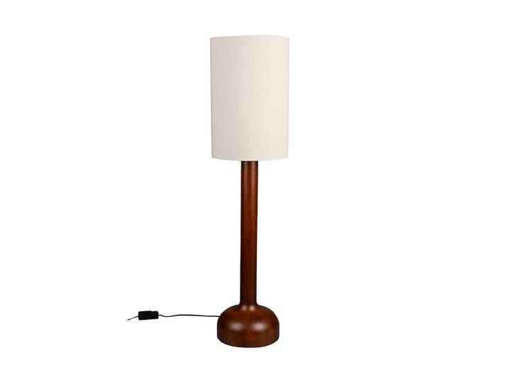 Massivholz Design Stehlampe „Jones“ Leinen Dutchbone
