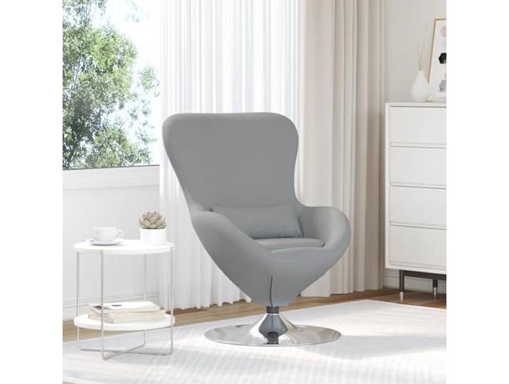 HEFZGDB Moderner Sessel Hellgrau Stoff Elegantes Design Lesesessel Entspannungssessel mit weichem Tufftkissen Edelstahlgestell für Büro und Wohnzimmer