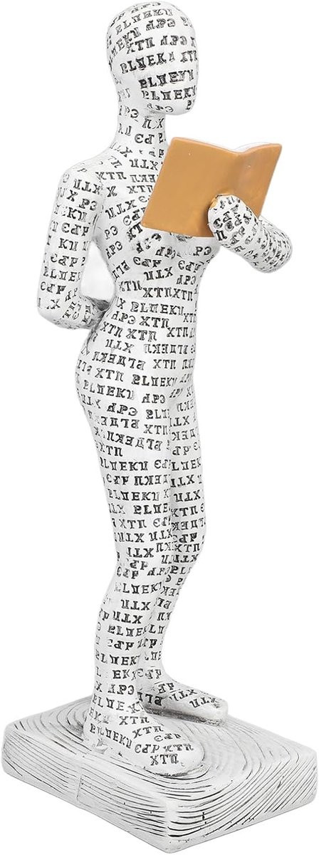 Denker Standbeeld Vrouwen Sculptuur Boekenplank Decoratie Bruin B/D/H: 26 x 11 x 11 cm