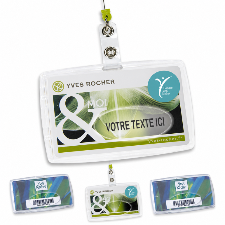 Porte-badge rigide transparent personnalisable plastique transparent