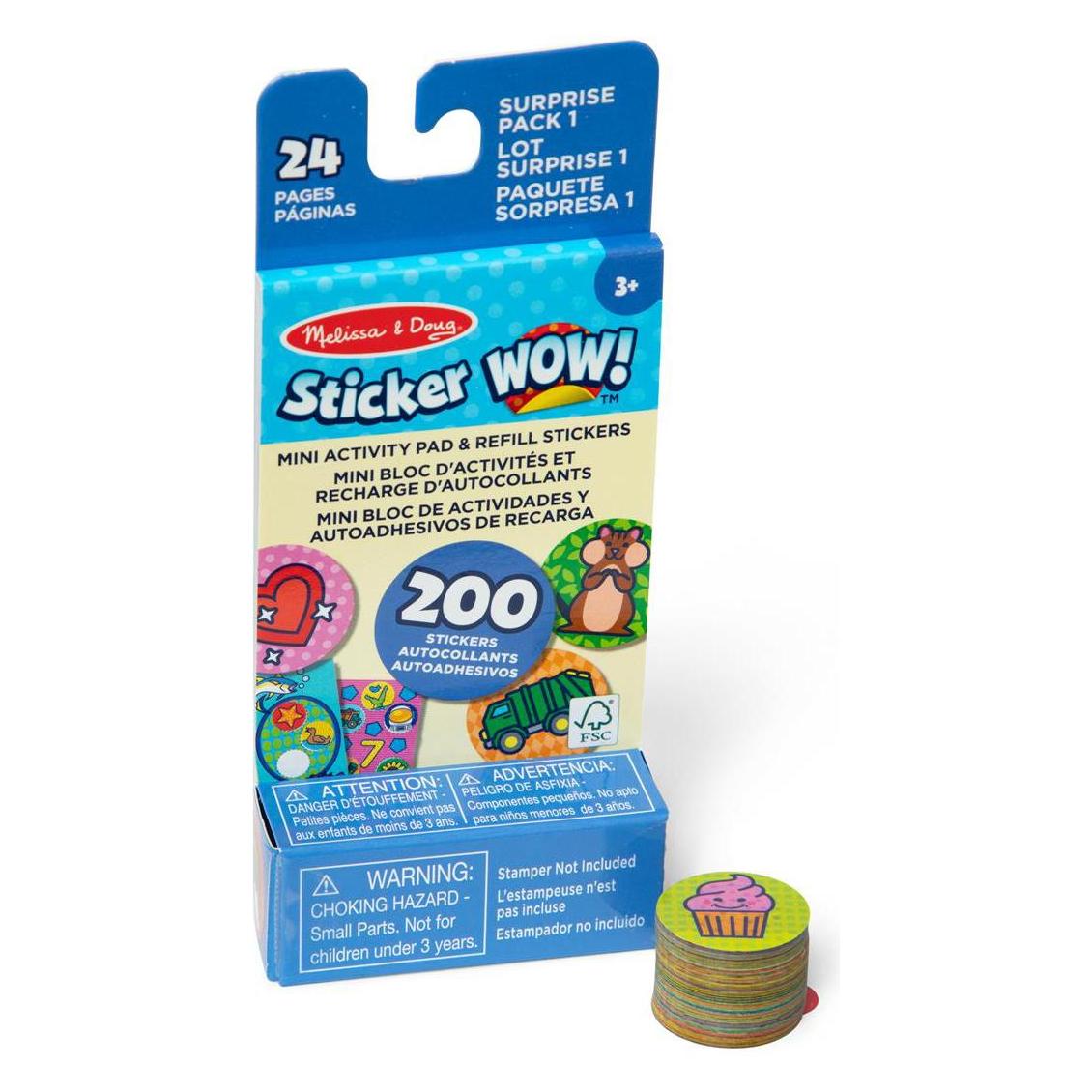 Melissa & Doug Sticker WOW! Mini Activity Pad & Refill Stickers : Surprise Pack 1 (300 Sticker) (50929/50293)