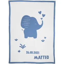 Herding Babydecke Unicade mit Namen 75x100 cm, blau
