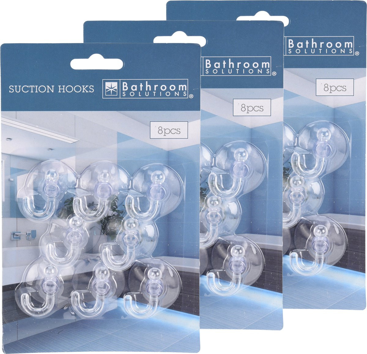 Bathroom Solutions Zuignaphaakjes 24 stuks transparant kunststof