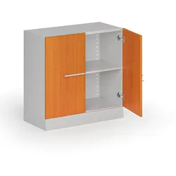 Metall-Aktenschrank mit Holztüren, zerlegt, 800 x 800 x 400 mm, Kirschbaum