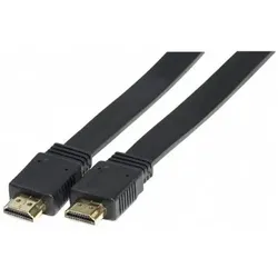 Exertis Connect High Speed HDMI Flachkabel, vergoldet, HDMI St. A / St. A, schwarz, 2,0 m flaches HDMI Kabel zur dis (2 m), Videokabel, Schwarz