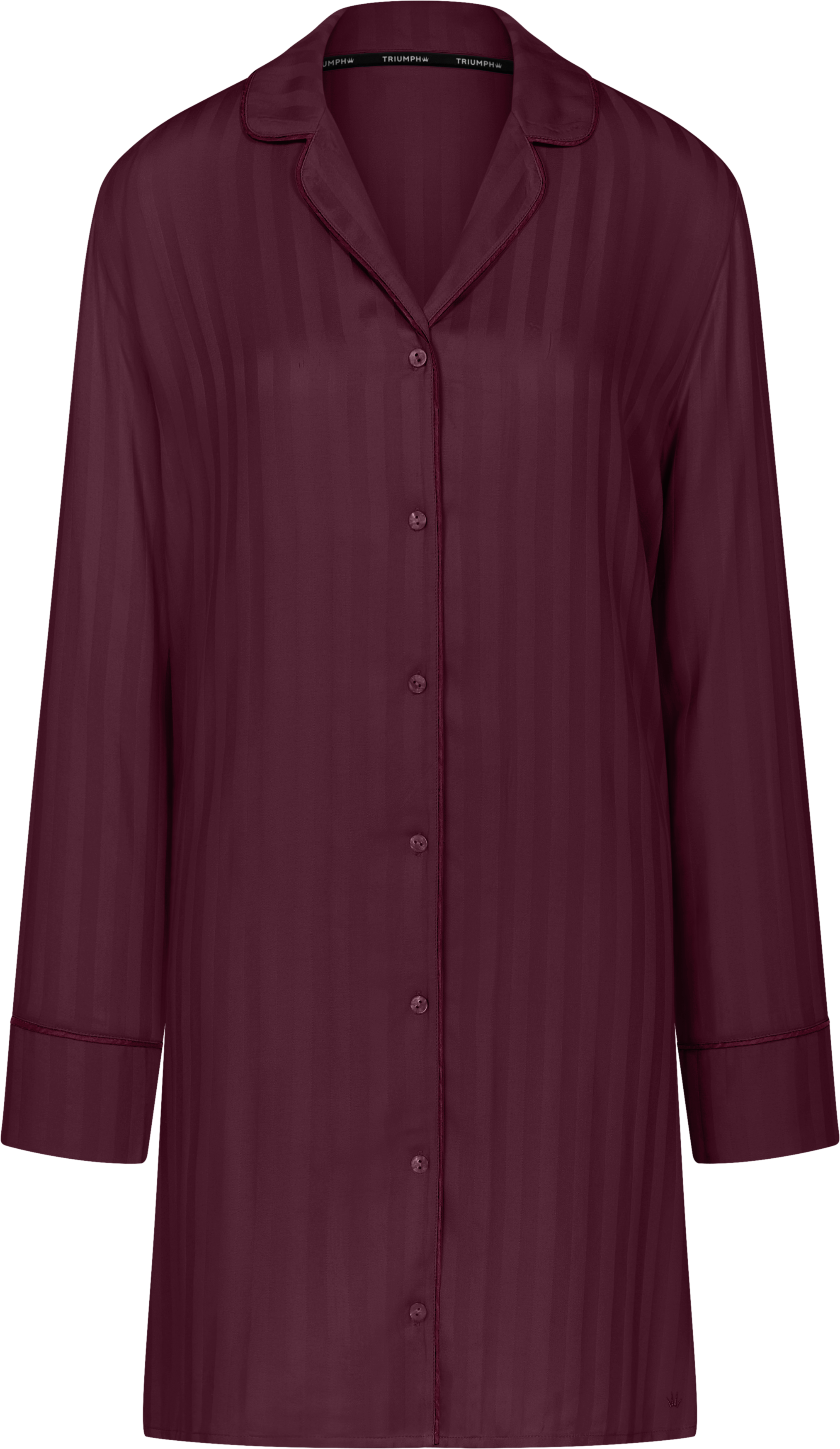 Nachthemd TRIUMPH "Amourette Jacquard NDW", Damen, Gr. 46, N-Gr, Langarm, Web, claret, Web, Obermaterial: 100% Viskose, bequem kniefrei, V-Ausschnitt, Kleider Nachthemd, elegant und weich claret 46, N-Gr, Langarm, Web