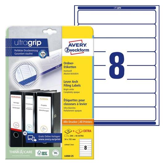 Avery L6060 Aktenetiketten (File Folder Labels) (L6060-25)