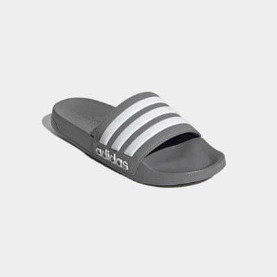 Badesandale ADIDAS SPORTSWEAR "SHOWER ADILETTE", Damen, Gr. 43, grau (grau three, ftwr weiß, grau three), Synthetik, Schuhe, Badelatschen