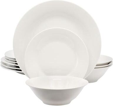 Gibson 12 Piece Round Fine Ceramic Dinnerware Set