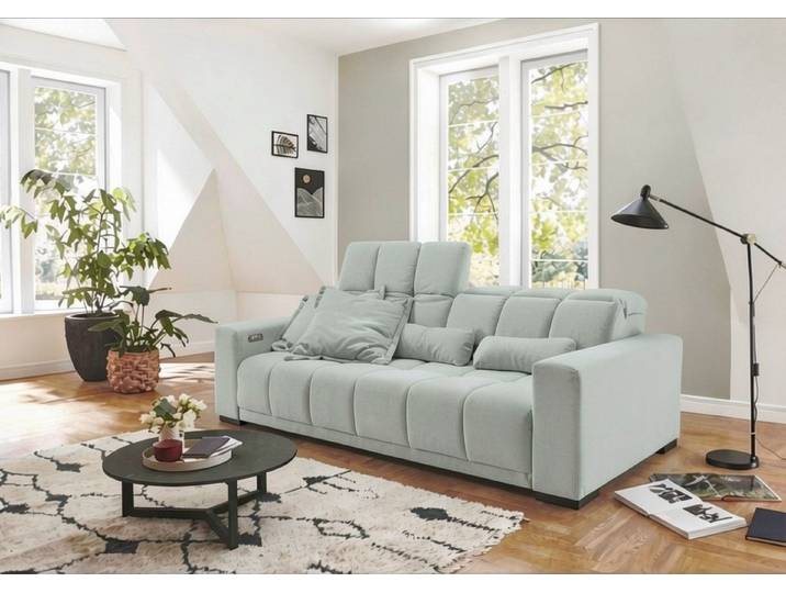 freiraum Big-Sofa Big-Sofa >Maggy< Sitztiefe/Kopfteilverstellung, viele verschiedene, Sitztiefen- / Kopfteilverstellung, Cord mint - 242x110x121cm (BxHxT)