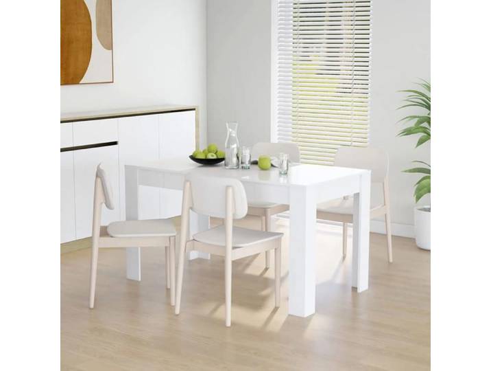Table de salle à manger Table cuisine Vidaxl Blanc 140x74 5x76 cm Bois d'ingénierie T121