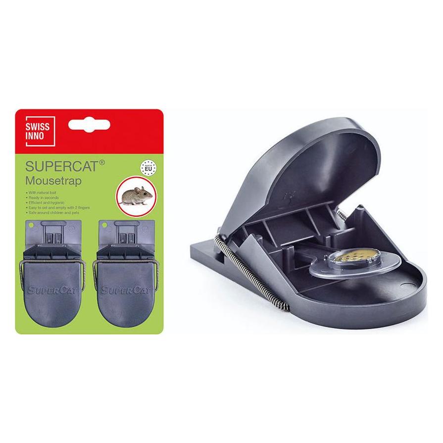 Swissinno Mausefalle SuperCat 2er Set, inkl. Köder-Erdnussbutter (43300336)