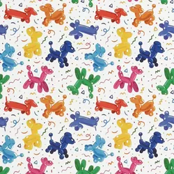Star Geschenkpapier Luftballons 70cm x 2m Rolle Geschenk Papier Ballon Hunde Motiv Geschenkpapierrolle Geburtstag Kindergeburtstag Farbiges Packpapier Bunt