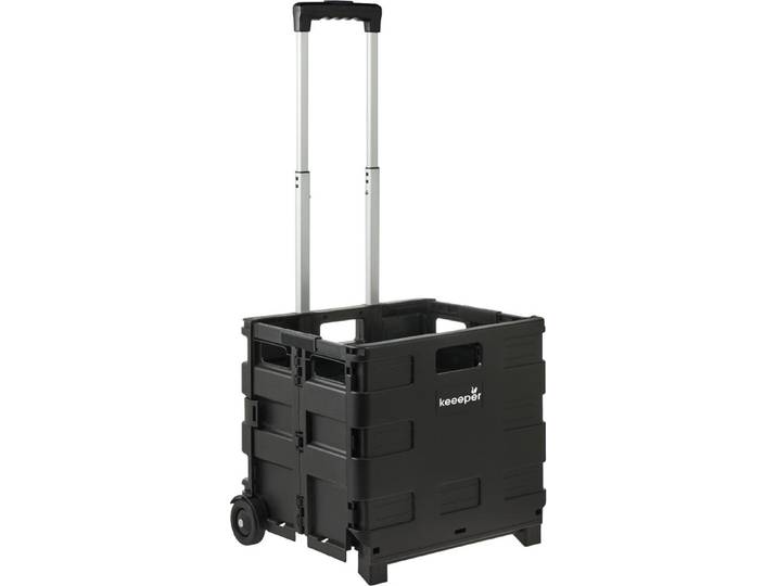 keeeper Klapp-Transportkarre \ olli\ mit Klappbox 45 Liter schwarz