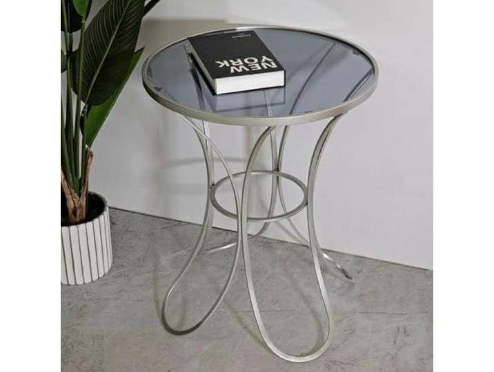 Dmora Couchtisch Bistrica 56x56x68h cm Silber Zeitschriftenhalter