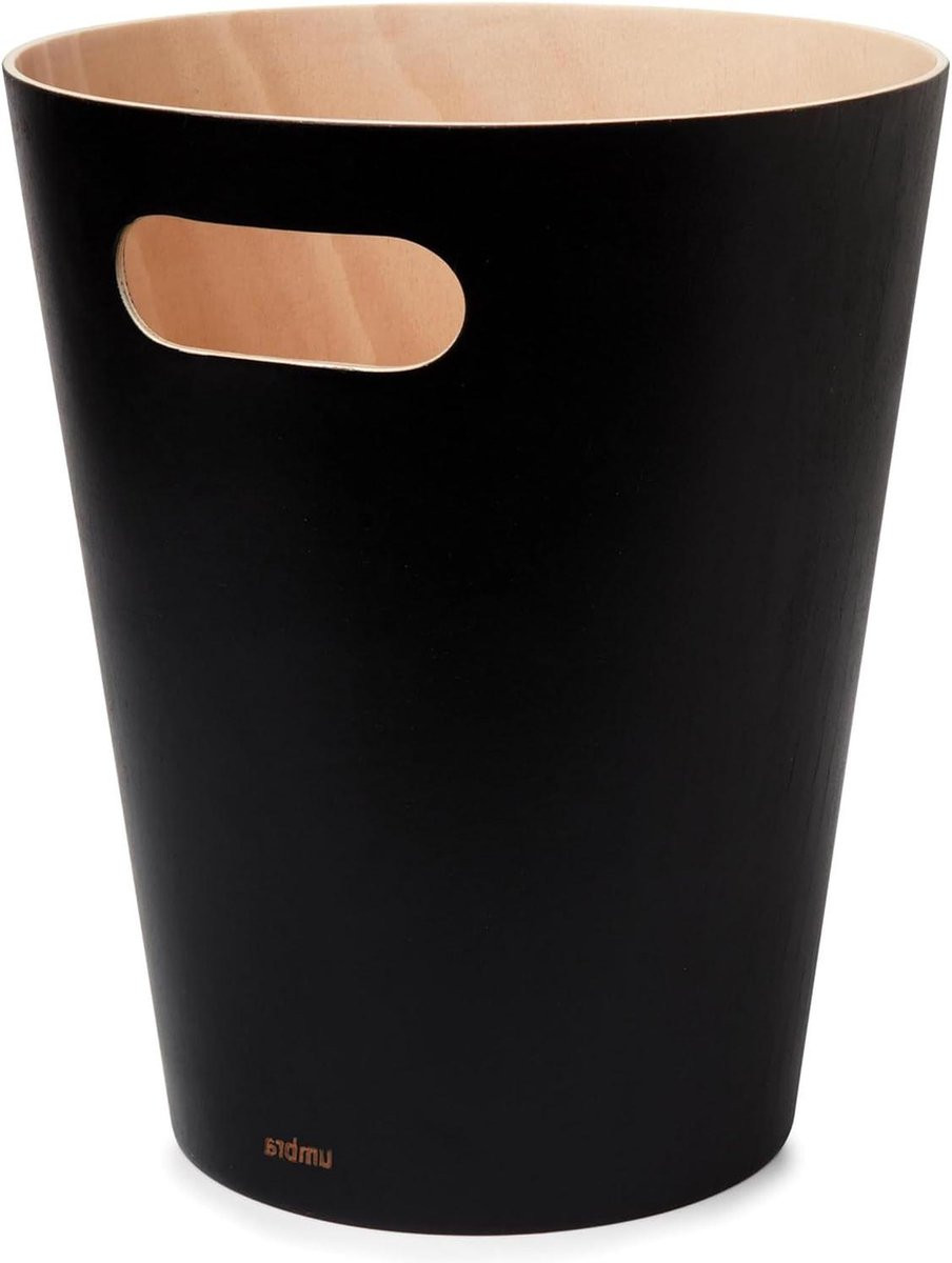 Woodrow Prullenbak 75 liter Beukenhout Zwart-naturel
