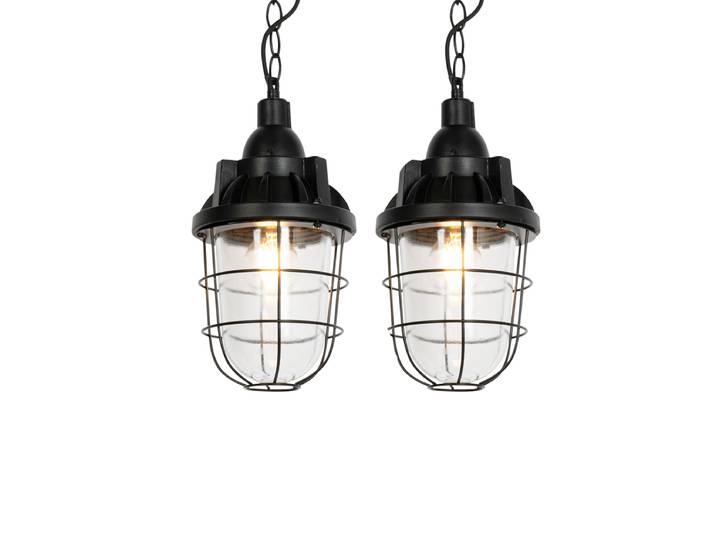 Ensemble de 2 lampes suspendues industrielles noires - Cabin
