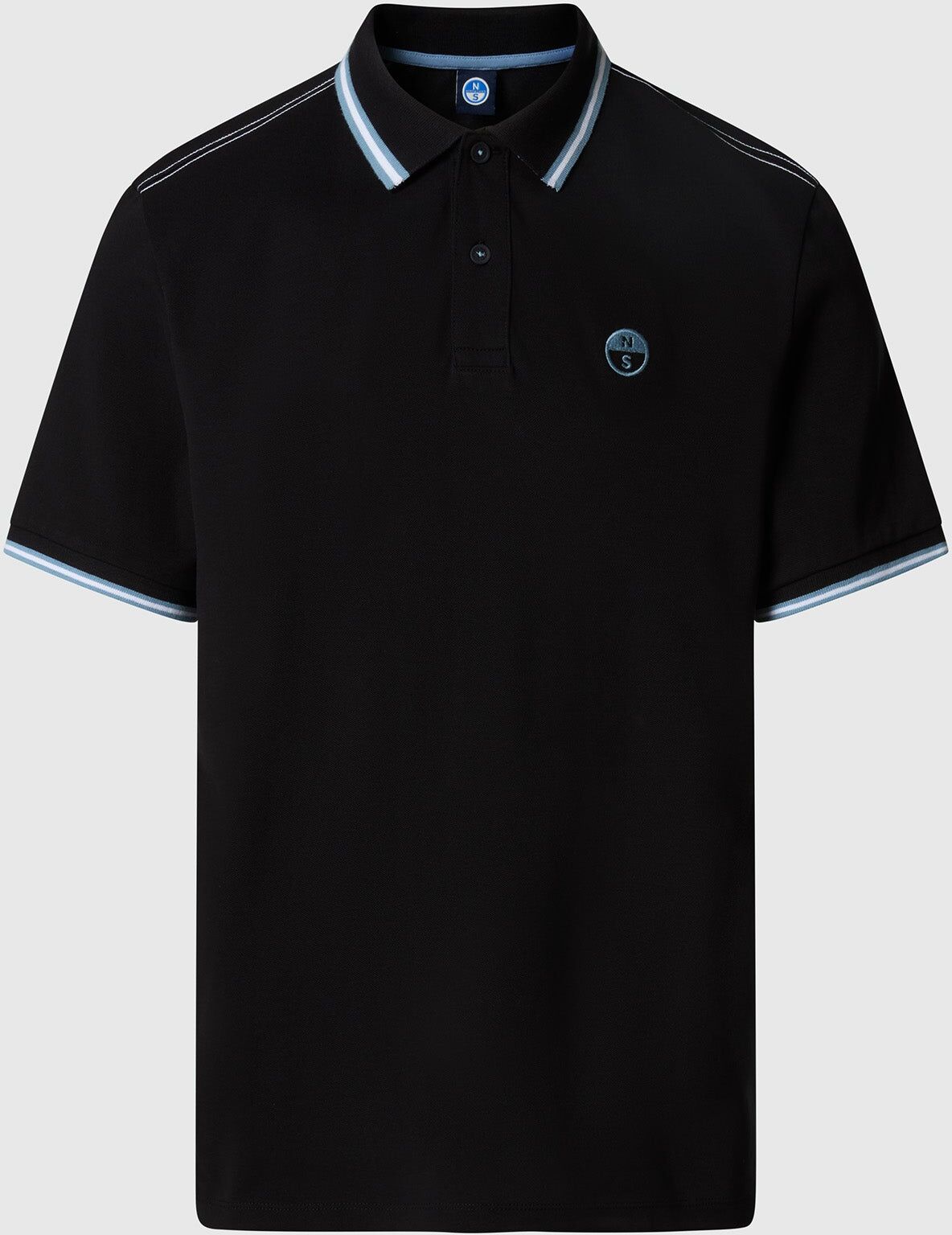 North Sails Poloshirt mit gestreiften Einfassungen Black 3XL