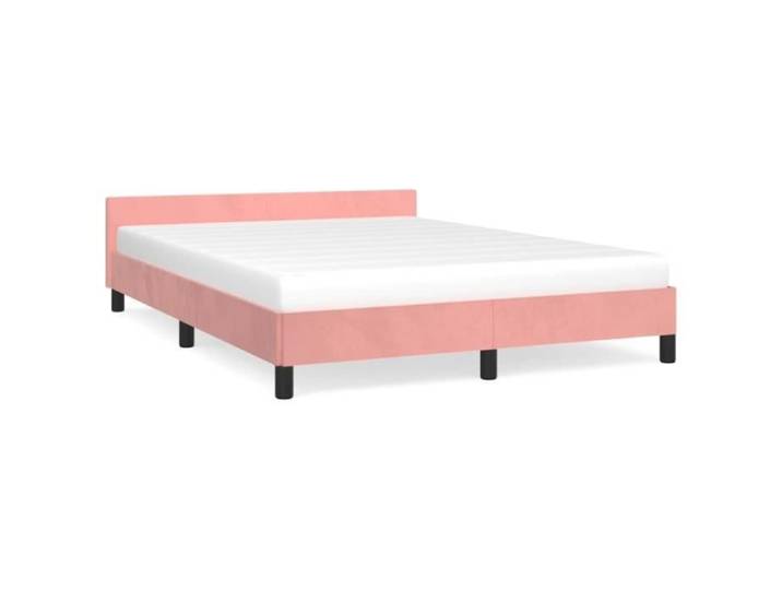Cadre de lit - FAFEICY - Rose - 140x190 cm - Velours