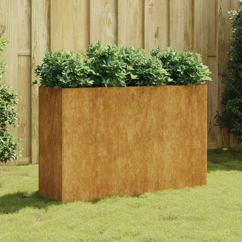 Rio Almarene Metal Raised Garden Bed Rusty 80cm H x 120cm W x 40cm D