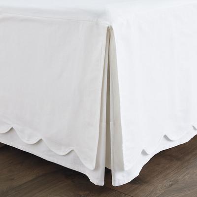Emma Scalloped Bed Skirt - White, Twin - Ballard Designs