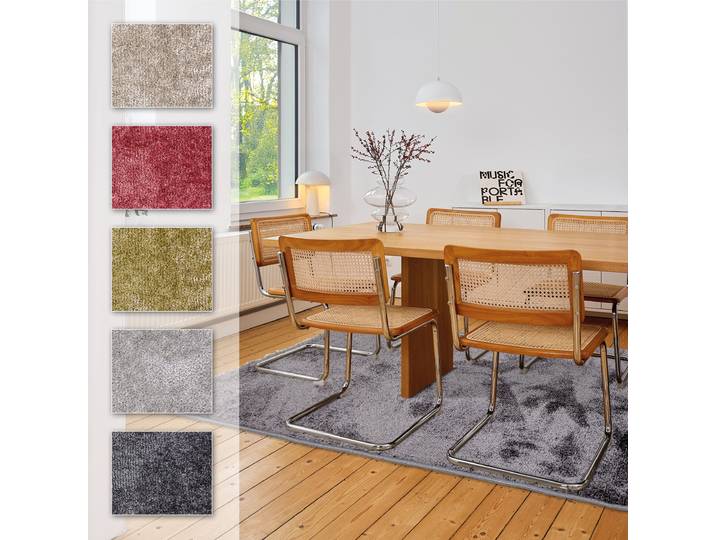 Teppich ASTRA Stevie 250 , grau (anthrazit), B:120cm H:9mm L:180cm, Polypropylen, Teppiche, Teppich, weicher Kurzflor, gewebt, Wohnzimmer, Schlafzimmer