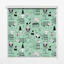 INNENROLLO - Fensterrollo - Rollo - 100x100 cm - Wintertiere