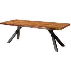 Baumtisch Akazie 220x100x76 natur lackiert / A-Gestell anthrazit matt FREEFORM 5