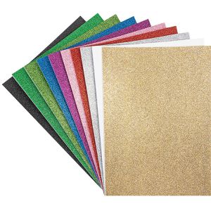 Ideen-mit-Herz Moosgummi 012354 Glitzer 5, A4, 10 Glitzerfarben sortiert, 2 mm Stärke, selbstklebend 10 Blatt
