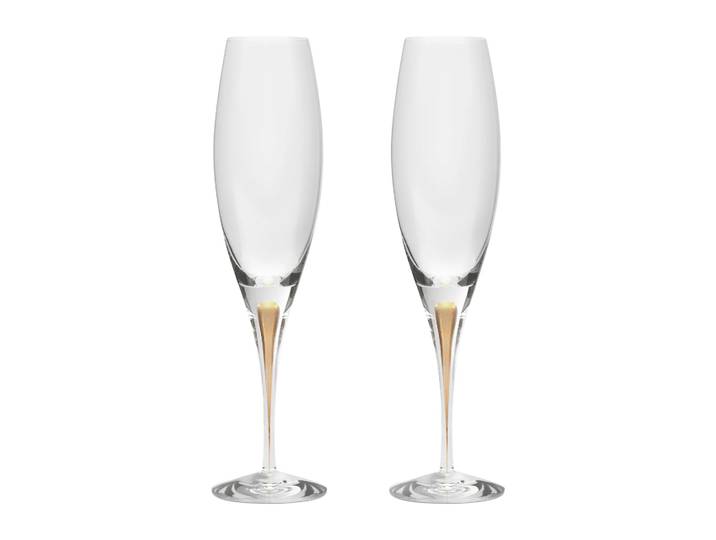 Orrefors Flûte à champagne Intermezzo 26 cl, lot de 2 Or