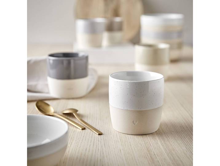 Tasse Cœur Ø 9cm Blanc/Blanc