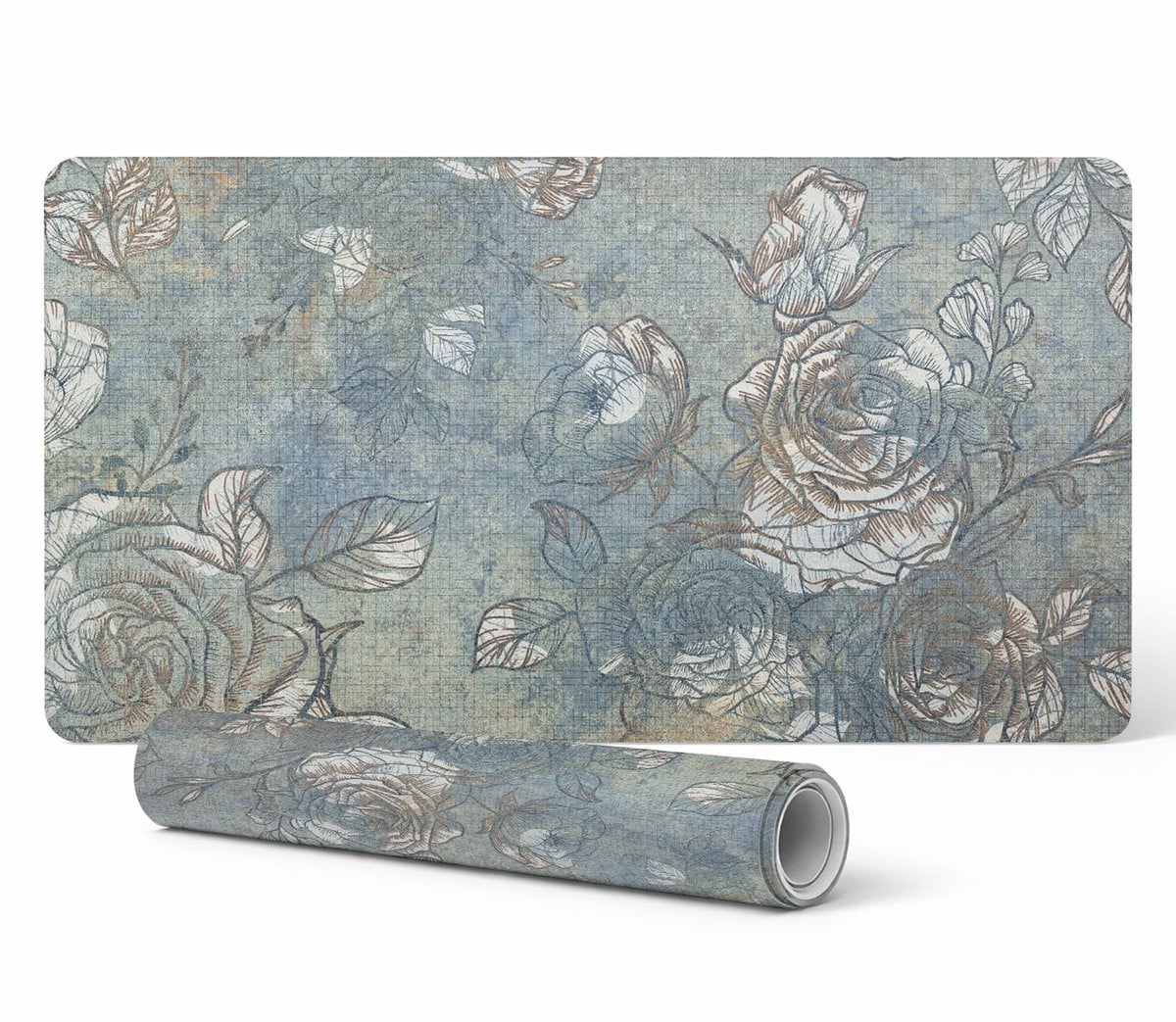Beschermende vinylmat met vintage bloemenpatroon voor bedrijven en kantoren, 120 x 60 cm