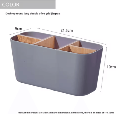Inspire Curations Bamboo Electric Toothbrush Holder Organizer Multi Compartment Bathroom Storage Box For Toothbrush, Razor & Makeup Brus dark Gray