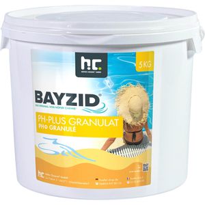 Höfer-Chemie PH-Plus Bayzid 100 % Natriumcarbonat, Granulat, für Pool und Schwimmbad, schnellwirkend, Eimer 5 kg