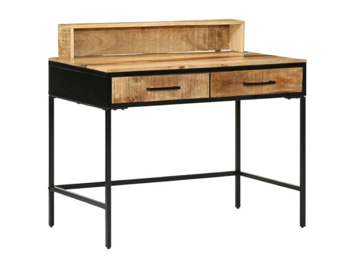 smnyxs Konsolentisch mit Schublade, Mangoholz, Braun, 100 x 55 x 89,5 cm Massivholz, schwarzer Metallrahmen, integrierte Aufbewahrung, rustikaler Stil, vielseitig, pflegeleicht