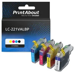 Druckerpatrone kompatibel mit Brother LC-221VALBP - 4-farbig - Multipack