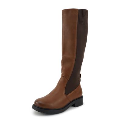 Stiefel FINDLAY "CAMERON", Damen, Gr. 36, braun, Lederimitat, Synthetik, Schuhe Stiefel, mit stylischem Plateauabsatz