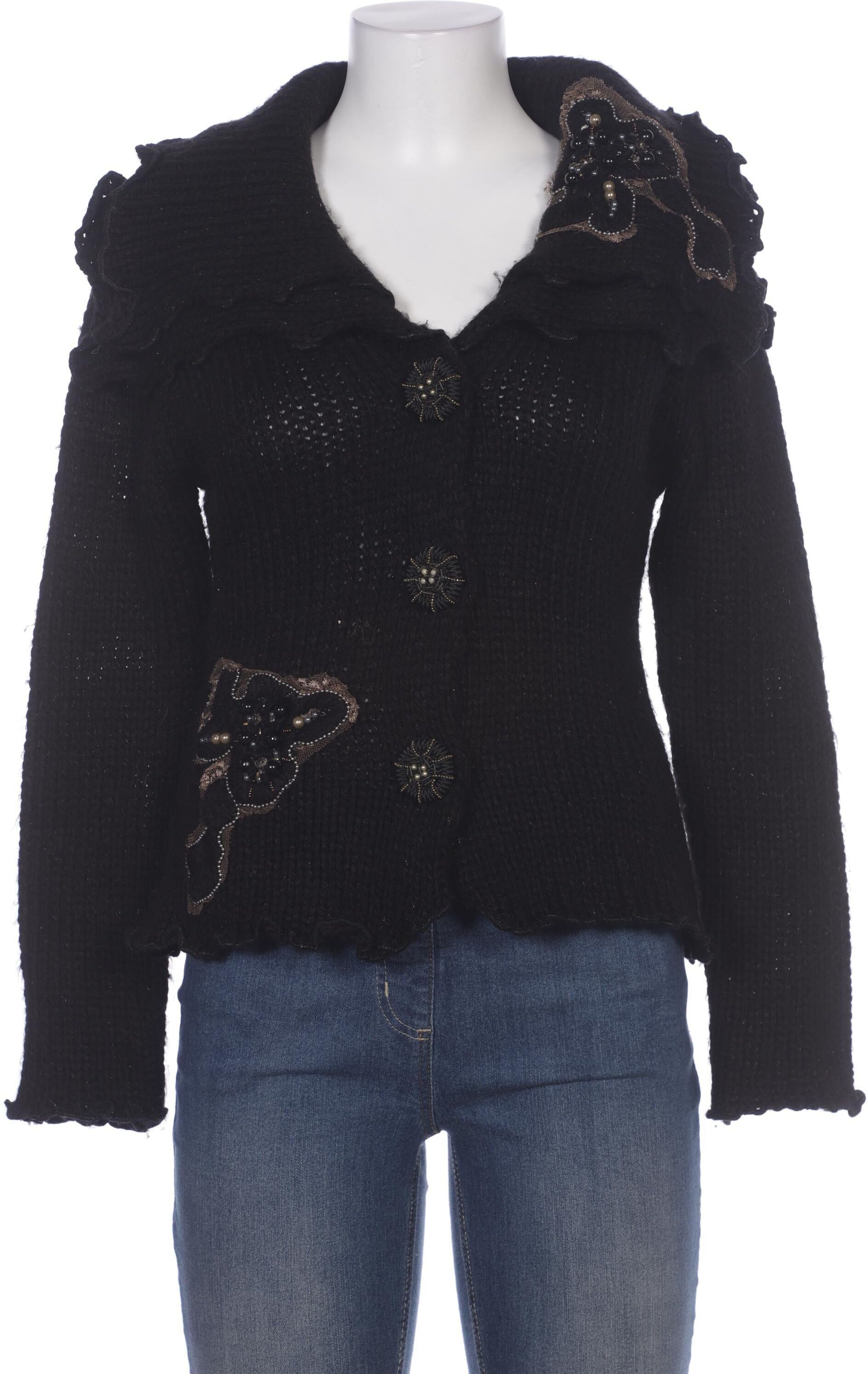 Kriss Trading Sweden Damen Strickjacke, Schwarz, Gr. S, Synthetik / Wolle - Second Hand