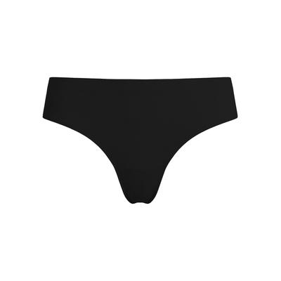 Slip "THONG", Damen, Gr. M (38), Web, schwarz, Web, Obermaterial: 70% Nylon, 30% Elasthan, CALVIN KLEIN UNDERWEAR, unifarben, körpernah, Unterhosen Slip, Regular fit ohne Nähte