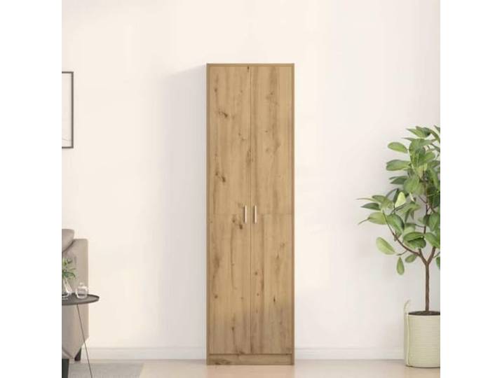 Kleiderschrank Artisan-Eiche 55 x 25 x 189 cm Holzwerkstoff Flügeltüren,Stangengriffe,Brettregale,feuchtigkeitsbeständig,Schlafzimmer,rechteckiges Design,schlichte Eleganz