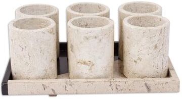 NOVICA Artisan Handblown Marble Tequila Shot Glasses Tequila Gifts 'Oblique Modernity'(Set of 6)